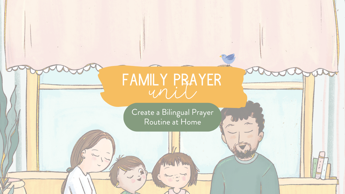A graphic of a family, with the words Family Prayer Unit written
