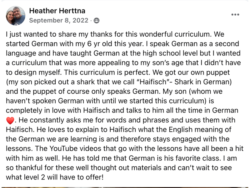 Parent review screenshot