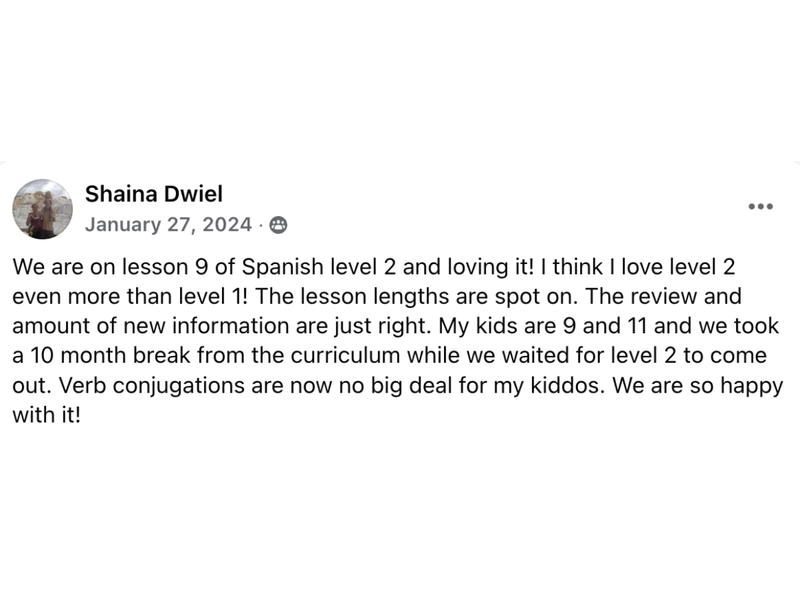 Parent review screenshot