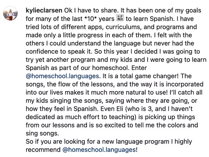 Parent review screenshot