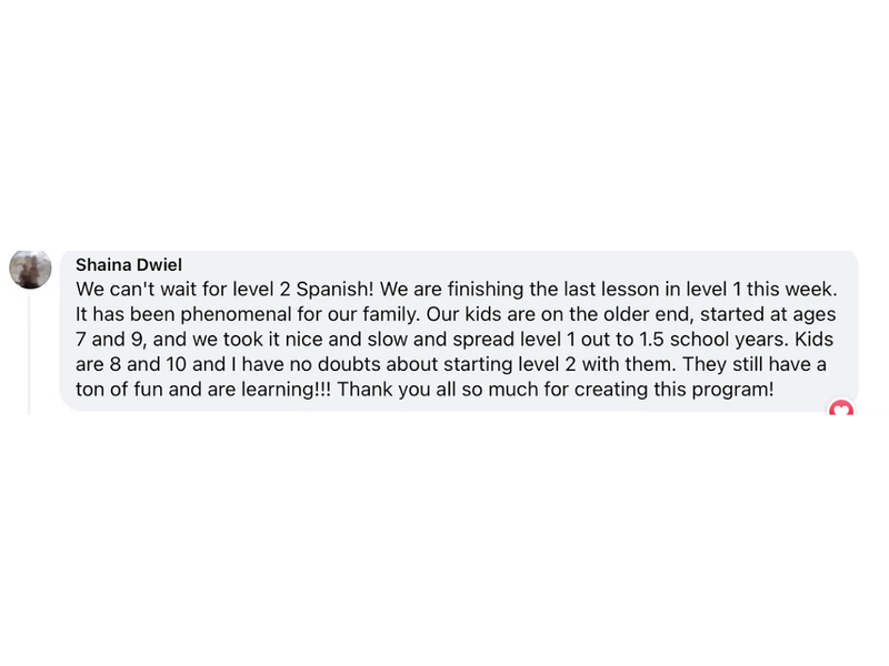 Parent review screenshot