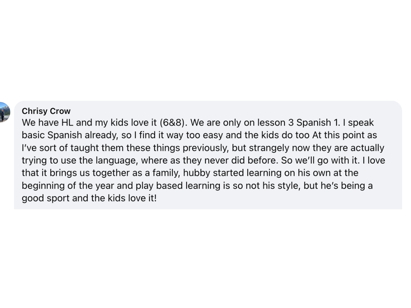 Parent review screenshot