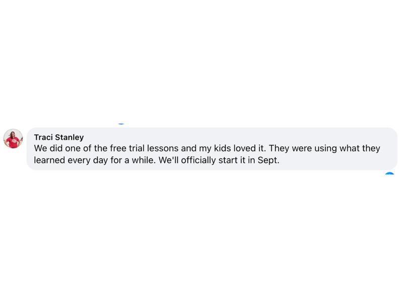 Parent review screenshot