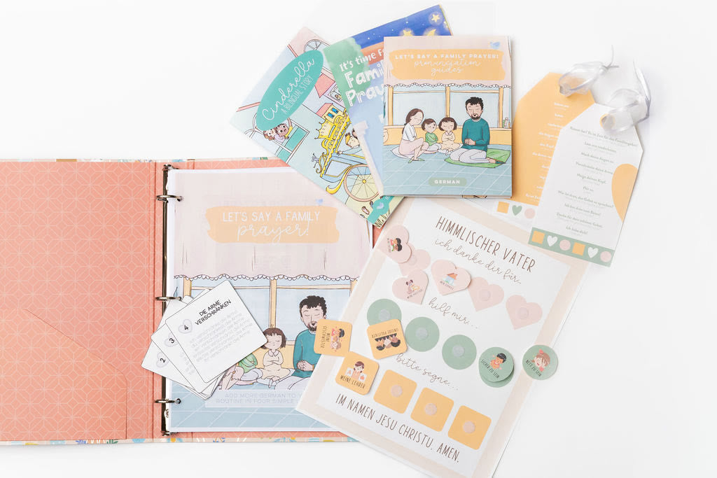 Printed Prayer Unit pages in a binder